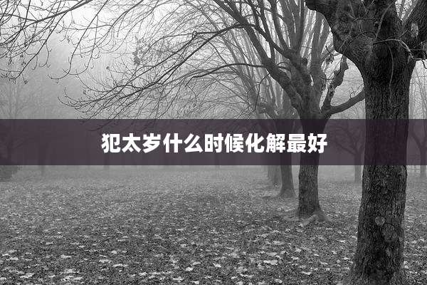 犯太岁什么时候化解最好
