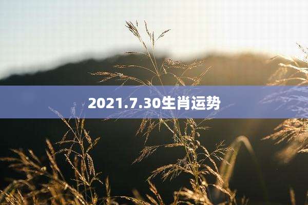 2021.7.30生肖运势