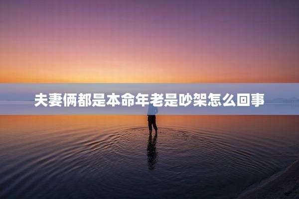 夫妻俩都是本命年老是吵架怎么回事