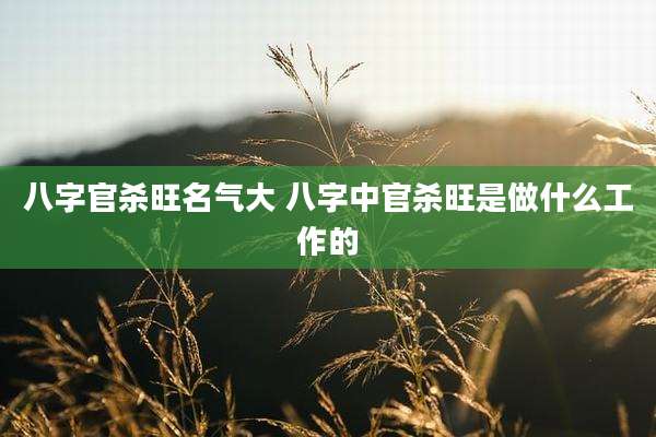 八字官杀旺名气大 八字中官杀旺是做什么工作的