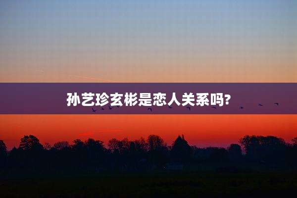 孙艺珍玄彬是恋人关系吗?