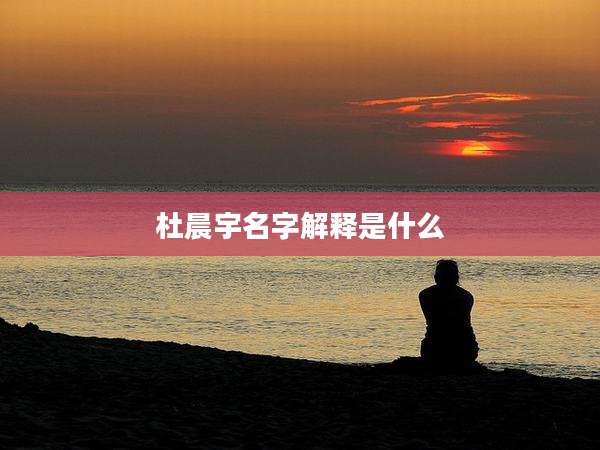 杜晨宇名字解释是什么