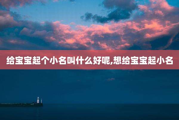 给宝宝起个小名叫什么好呢,想给宝宝起小名