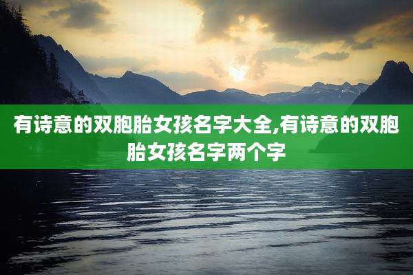 有诗意的双胞胎女孩名字大全,有诗意的双胞胎女孩名字两个字