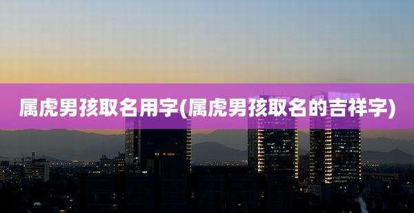 属虎男孩取名用字(属虎男孩取名的吉祥字)