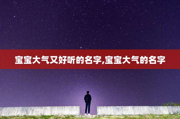 宝宝大气又好听的名字,宝宝大气的名字