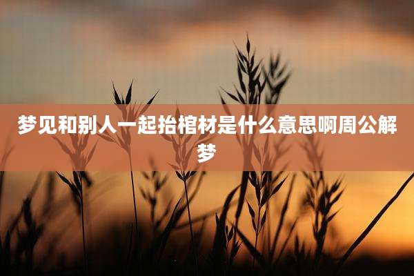 梦见和别人一起抬棺材是什么意思啊周公解梦