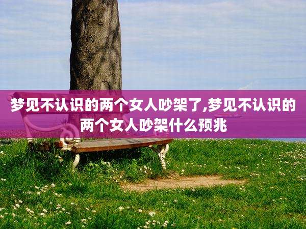 梦见不认识的两个女人吵架了,梦见不认识的两个女人吵架什么预兆