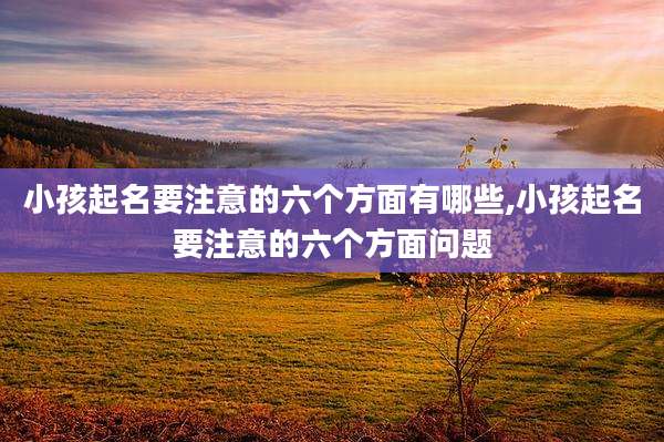 小孩起名要注意的六个方面有哪些,小孩起名要注意的六个方面问题