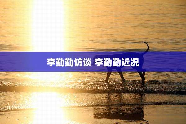 李勤勤访谈 李勤勤近况