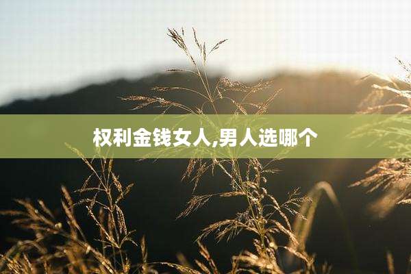 权利金钱女人,男人选哪个
