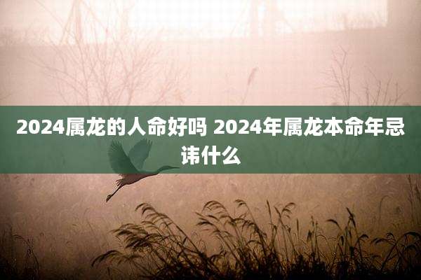 2024属龙的人命好吗 2024年属龙本命年忌讳什么