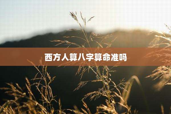 西方人算八字算命准吗