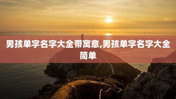 男孩单字名字大全带寓意,男孩单字名字大全简单