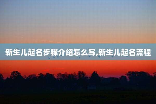 新生儿起名步骤介绍怎么写,新生儿起名流程