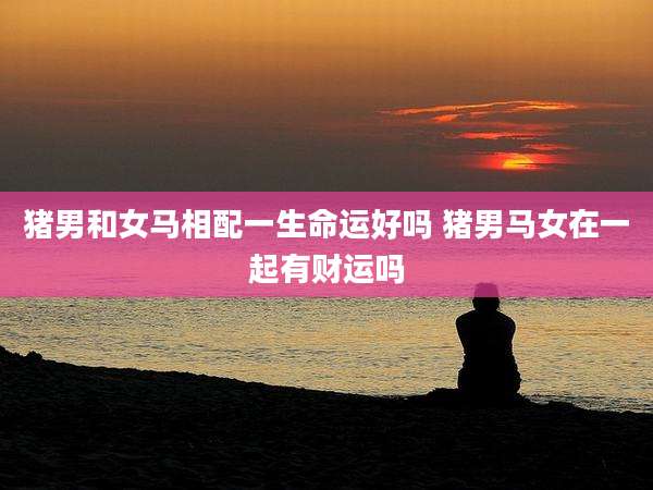 猪男和女马相配一生命运好吗 猪男马女在一起有财运吗