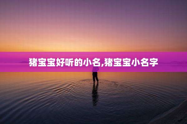 猪宝宝好听的小名,猪宝宝小名字