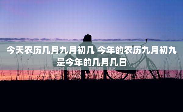 今天农历几月九月初几 今年的农历九月初九是今年的几月几日