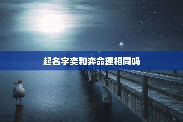 起名字奕和弈命理相同吗