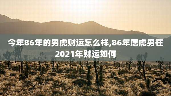 今年86年的男虎财运怎么样,86年属虎男在2021年财运如何