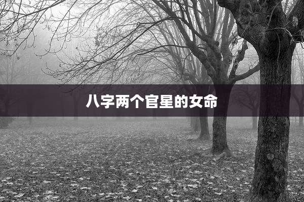 八字两个官星的女命
