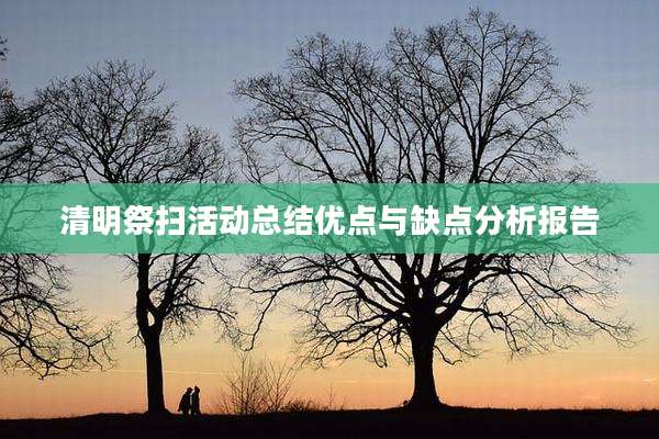 清明祭扫活动总结优点与缺点分析报告