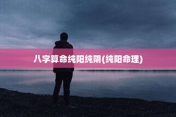 八字算命纯阳纯阴(纯阳命理)