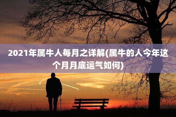 2021年属牛人每月之详解(属牛的人今年这个月月底运气如何)