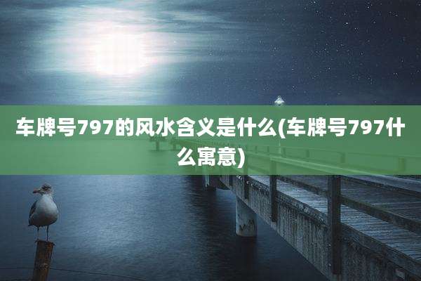 车牌号797的风水含义是什么(车牌号797什么寓意)