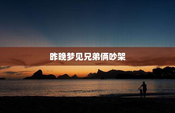 昨晚梦见兄弟俩吵架