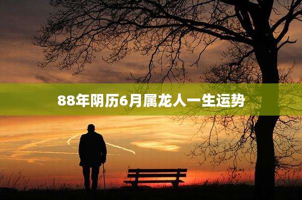 88年阴历6月属龙人一生运势