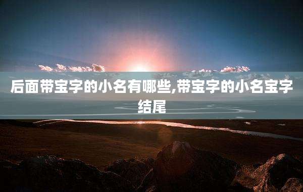 后面带宝字的小名有哪些,带宝字的小名宝字结尾