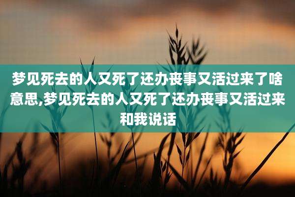 梦见死去的人又死了还办丧事又活过来了啥意思,梦见死去的人又死了还办丧事又活过来和我说话