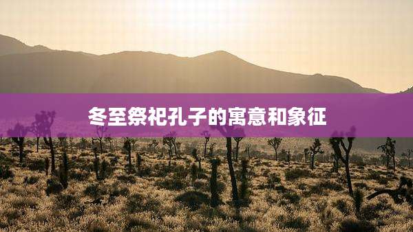 冬至祭祀孔子的寓意和象征