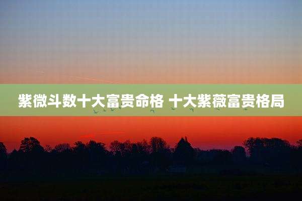 紫微斗数十大富贵命格 十大紫薇富贵格局