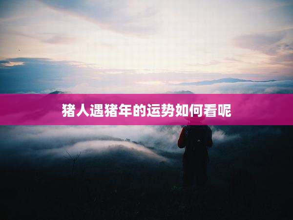猪人遇猪年的运势如何看呢