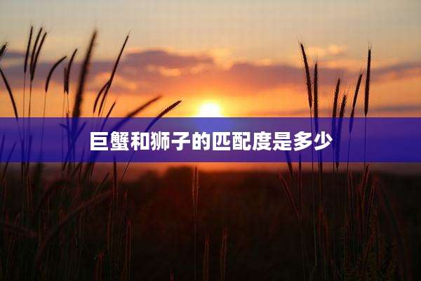 巨蟹和狮子的匹配度是多少