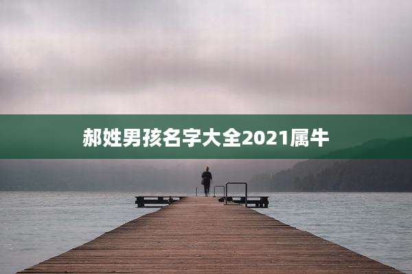 郝姓男孩名字大全2021属牛