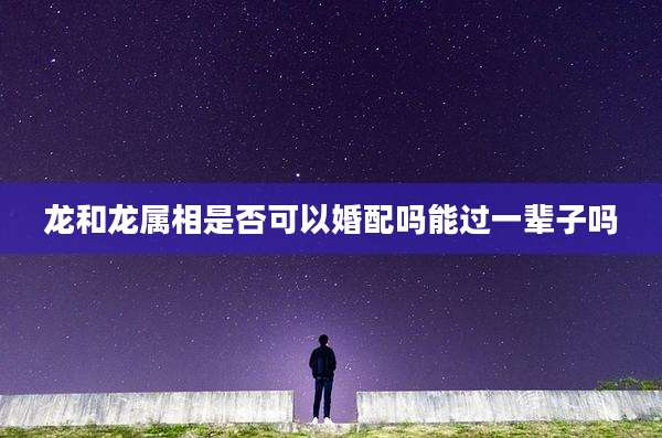 龙和龙属相是否可以婚配吗能过一辈子吗