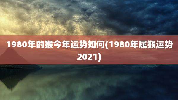 1980年的猴今年运势如何(1980年属猴运势2021)