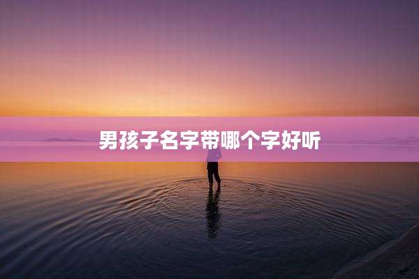 男孩子名字带哪个字好听