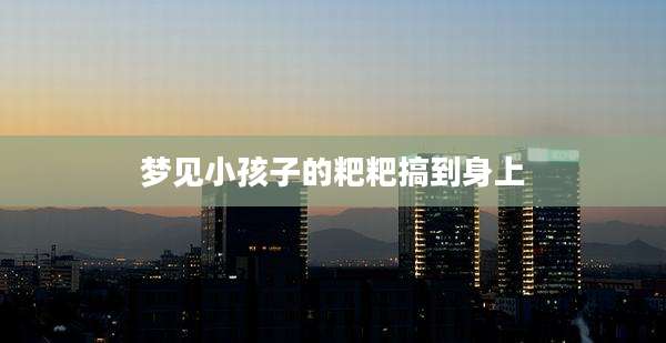 梦见小孩子的粑粑搞到身上