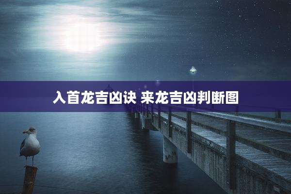 入首龙吉凶诀 来龙吉凶判断图