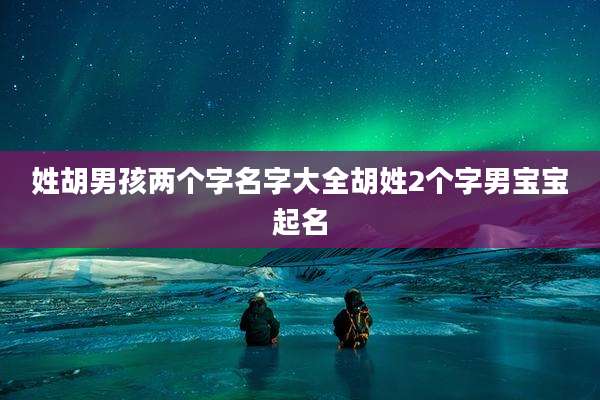 姓胡男孩两个字名字大全胡姓2个字男宝宝起名