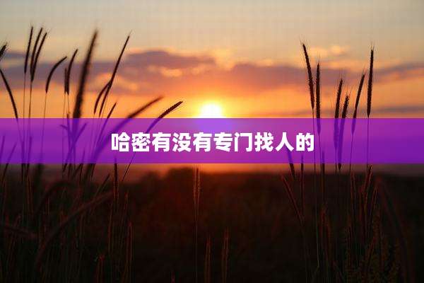 哈密有没有专门找人的