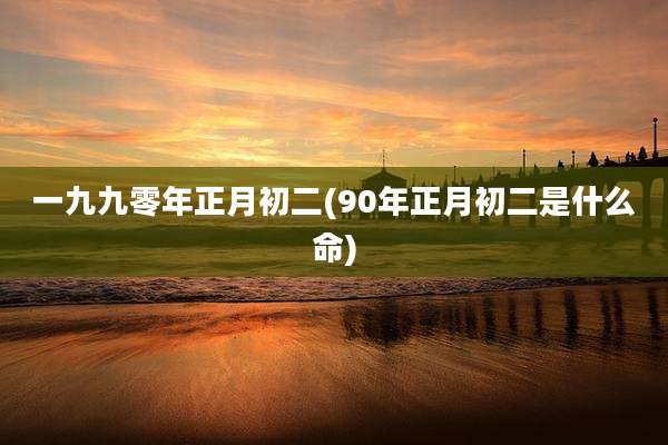一九九零年正月初二(90年正月初二是什么命)