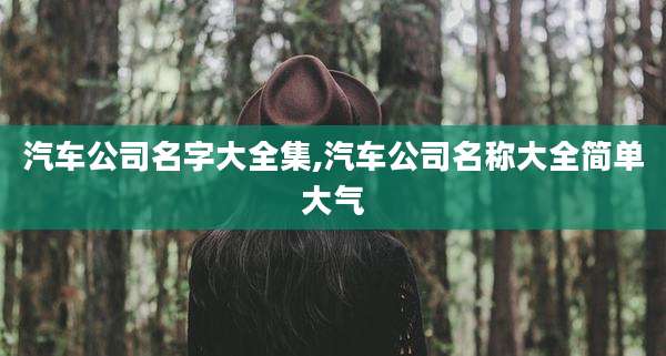 汽车公司名字大全集,汽车公司名称大全简单大气