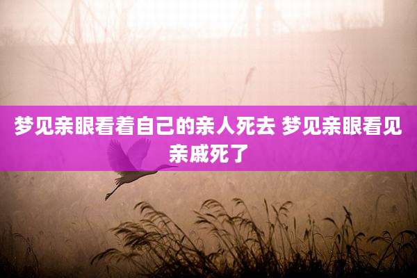 梦见亲眼看着自己的亲人死去 梦见亲眼看见亲戚死了