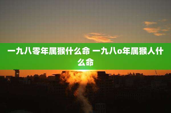 一九八零年属猴什么命 一九八o年属猴人什么命