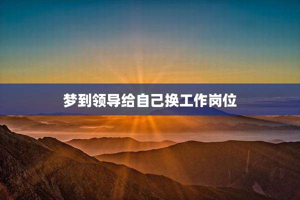 梦到领导给自己换工作岗位